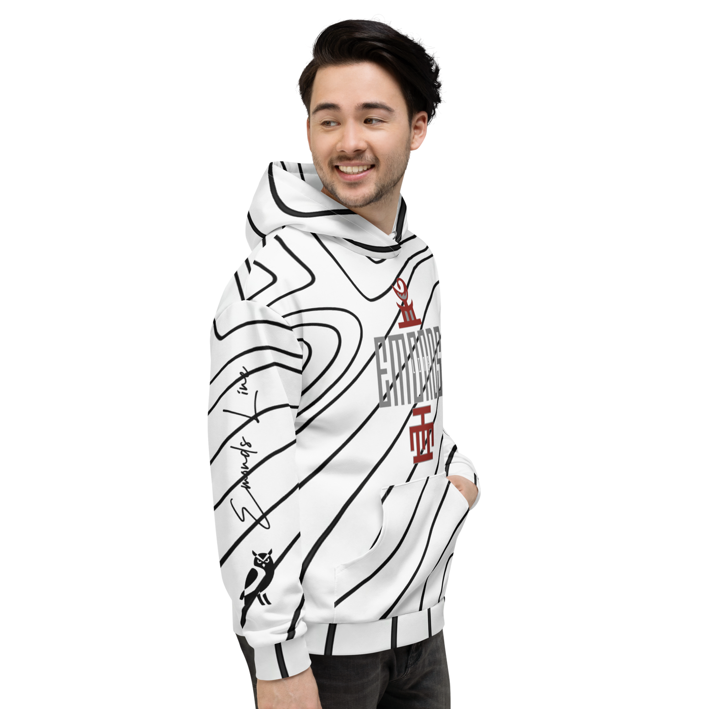 Emonds Line Noir Empire Hoodie Ivory — lifestyle view