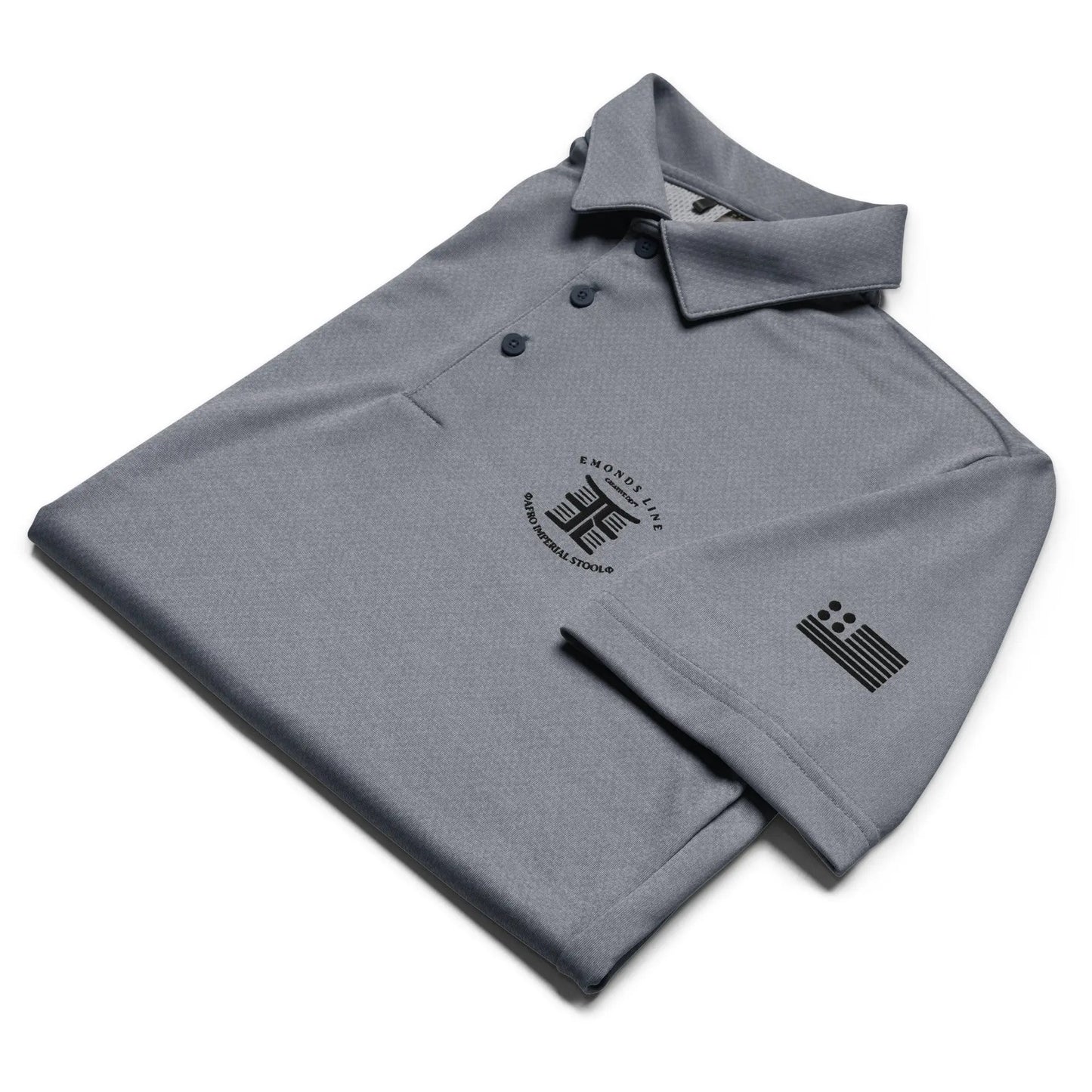 Emonds Line Space Dye Polo — detail view