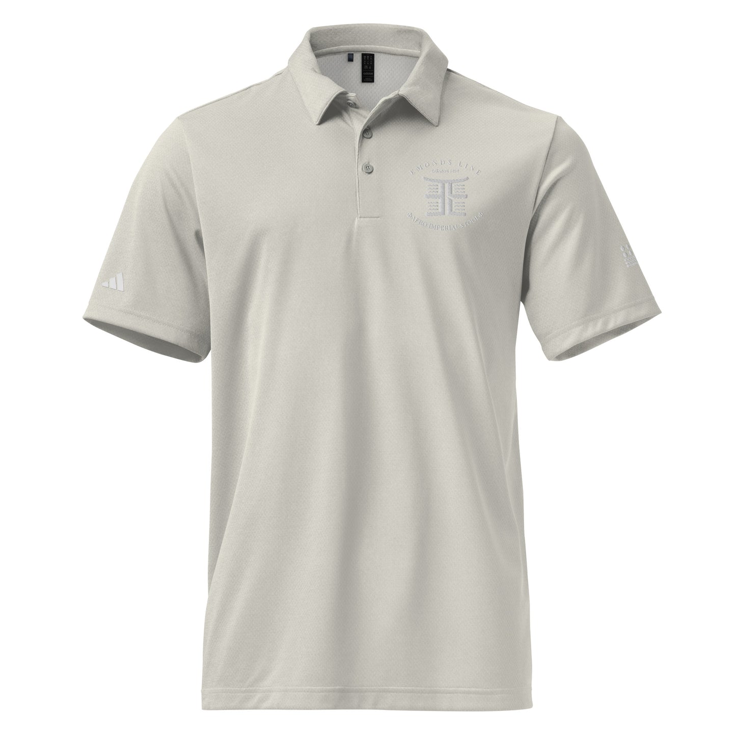 Emonds Line Space Dye Polo Collegiate Navy — front view streetwear polo