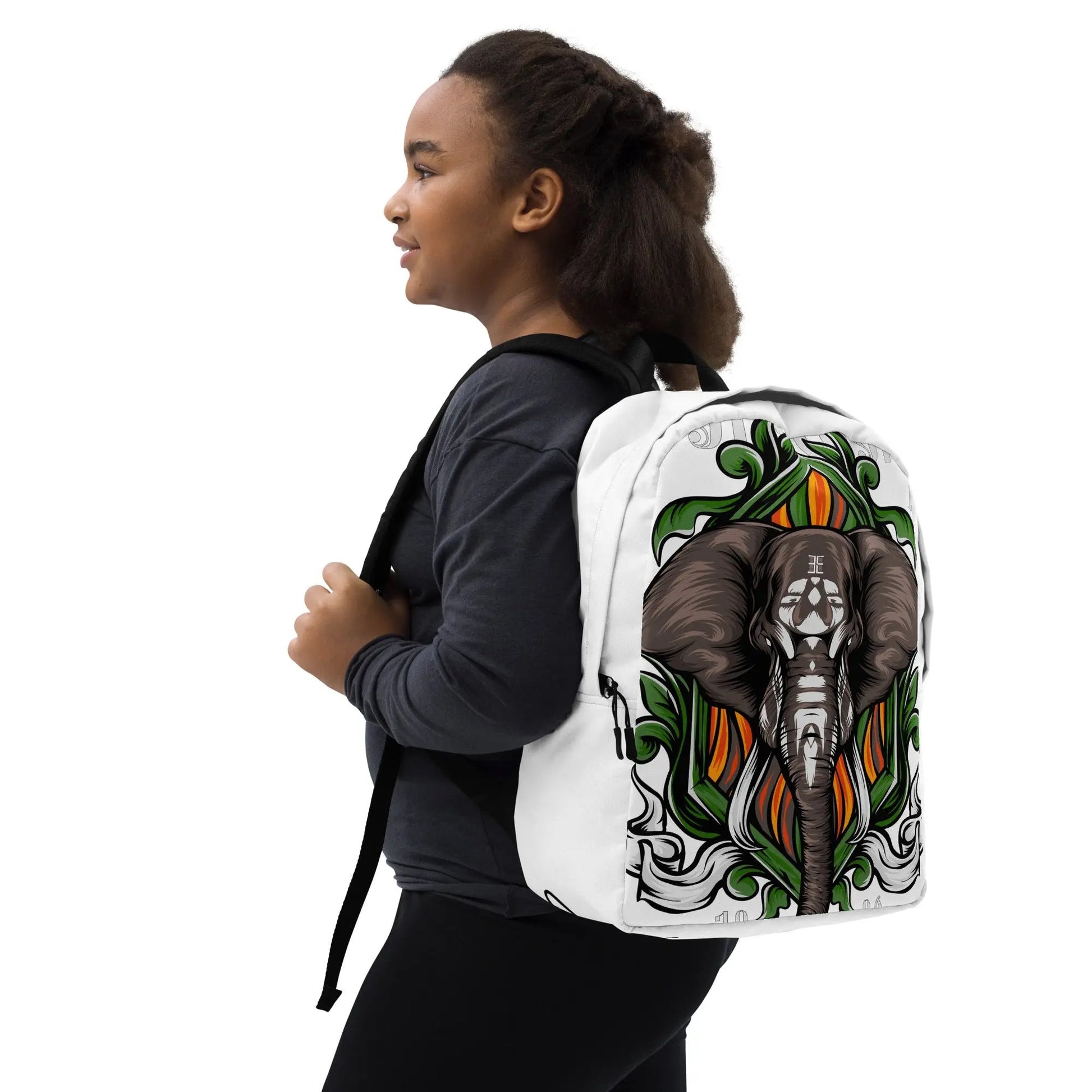 Emonds Line Mini Backpack — right front view all-over print streetwear bag