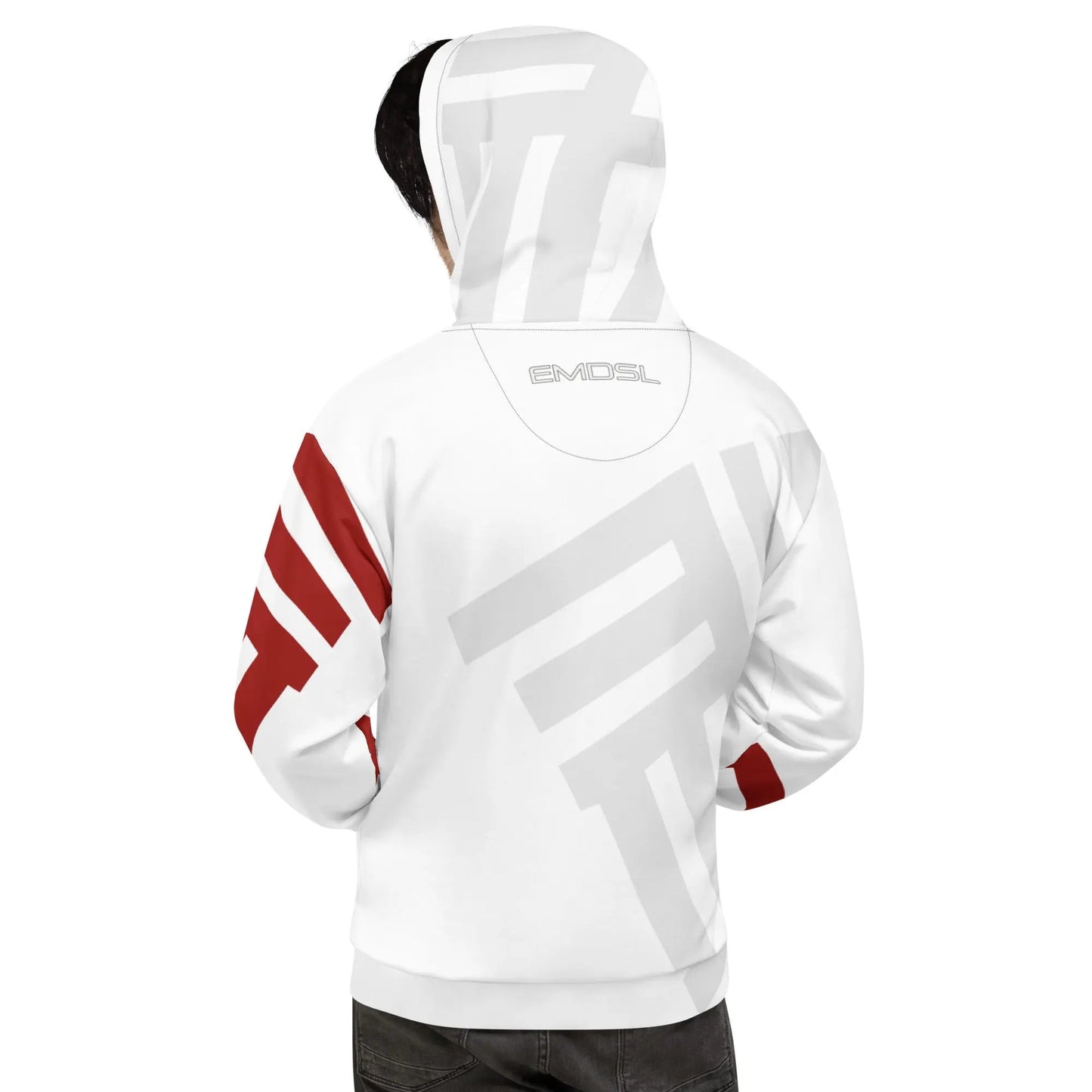 Emonds Line Grey Line Recycled Hoodie — back view
