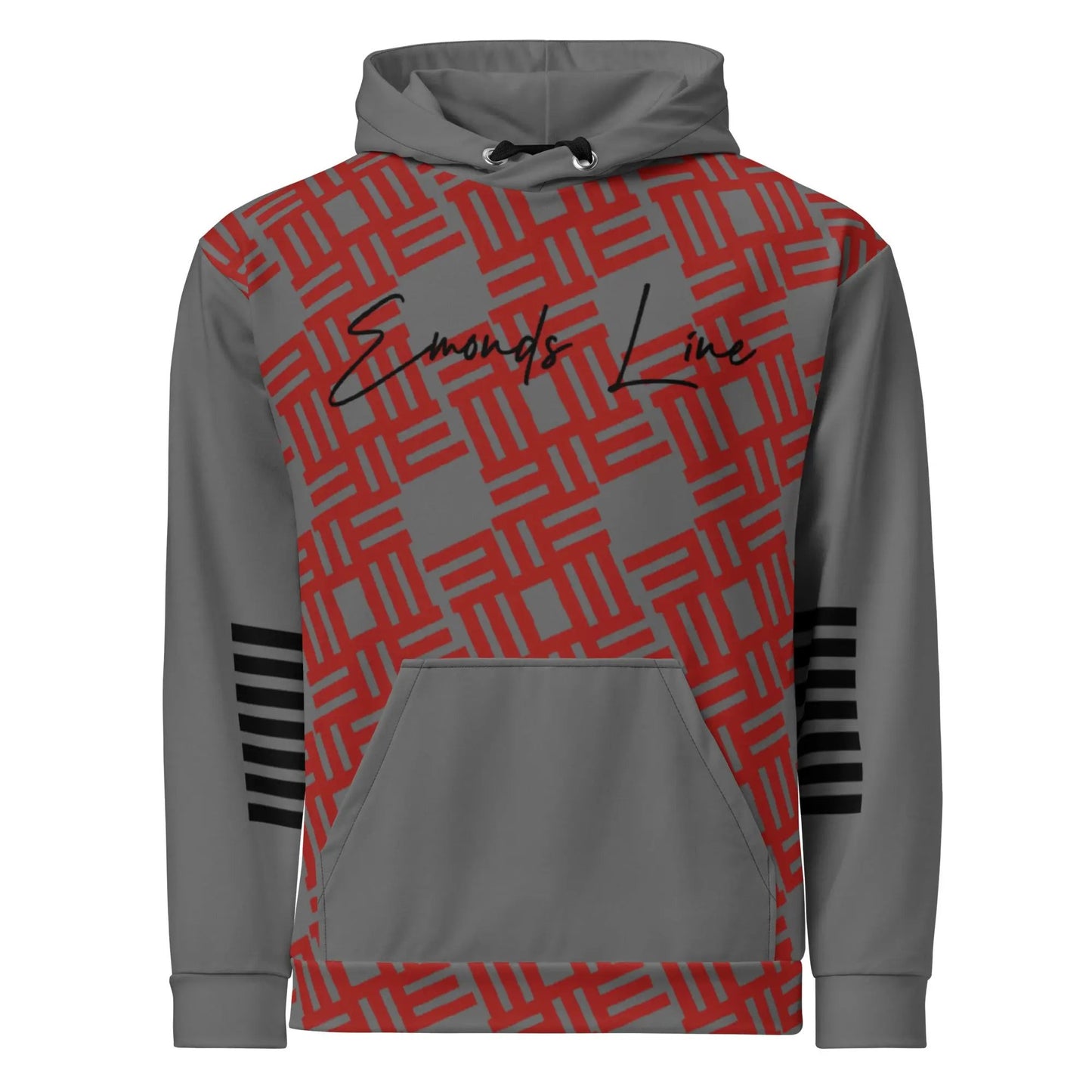 Emonds Line Redlines Hoodie — front view unisex streetwear hoodie