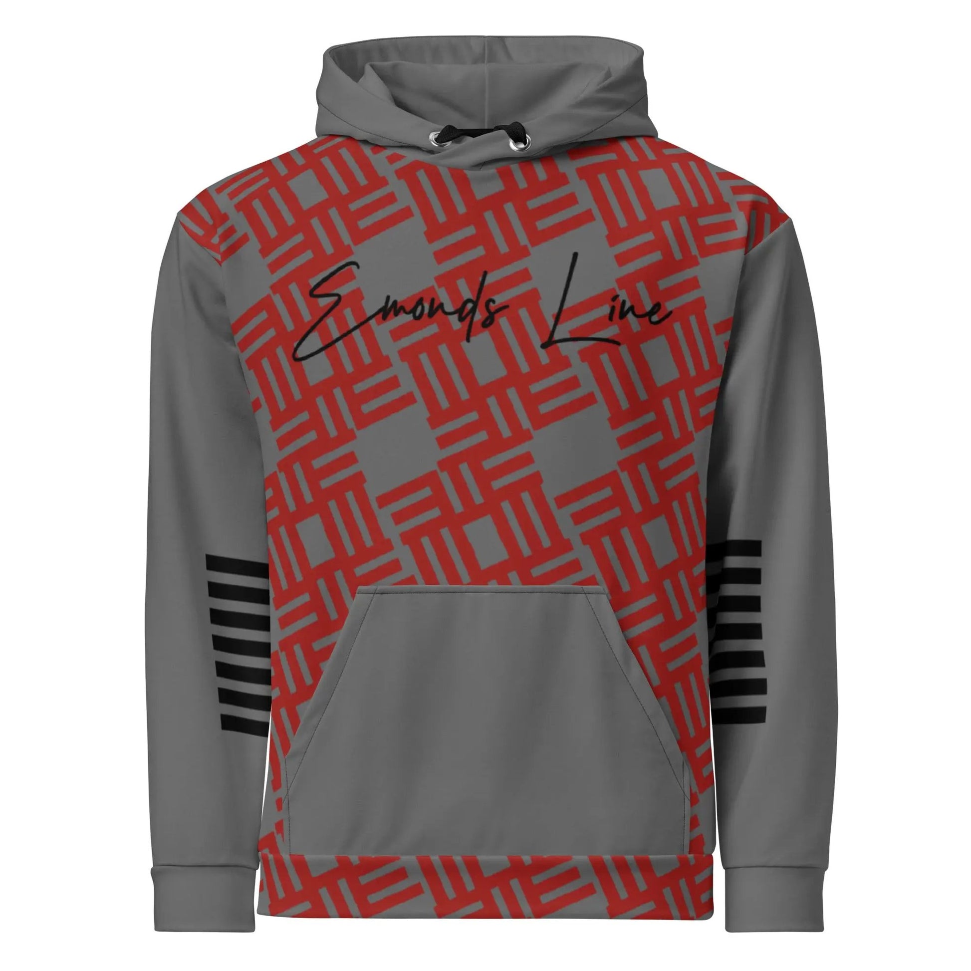 Emonds Line Redlines Hoodie — front view unisex streetwear hoodie