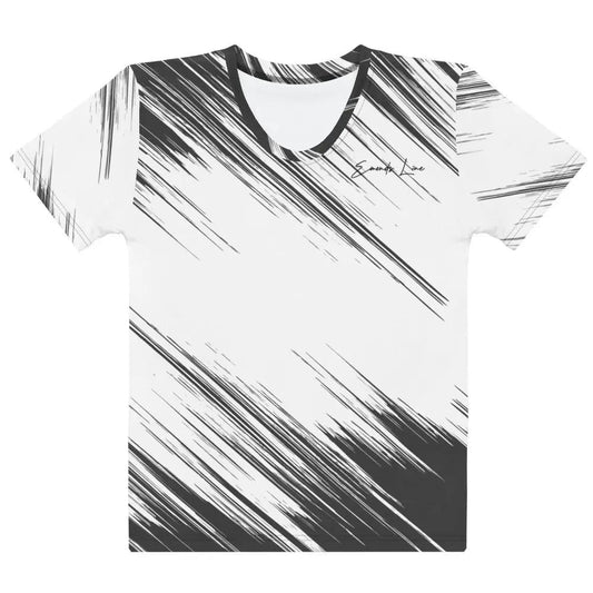 Emonds Line Flash Tee Women — front view all-over print women's crew neck tee