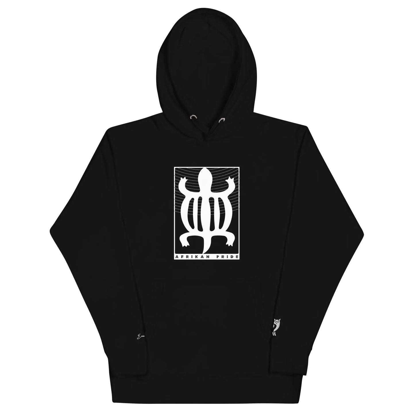 Emonds Line EcoBlend Pullover Hoodie Black — front view premium unisex hoodie
