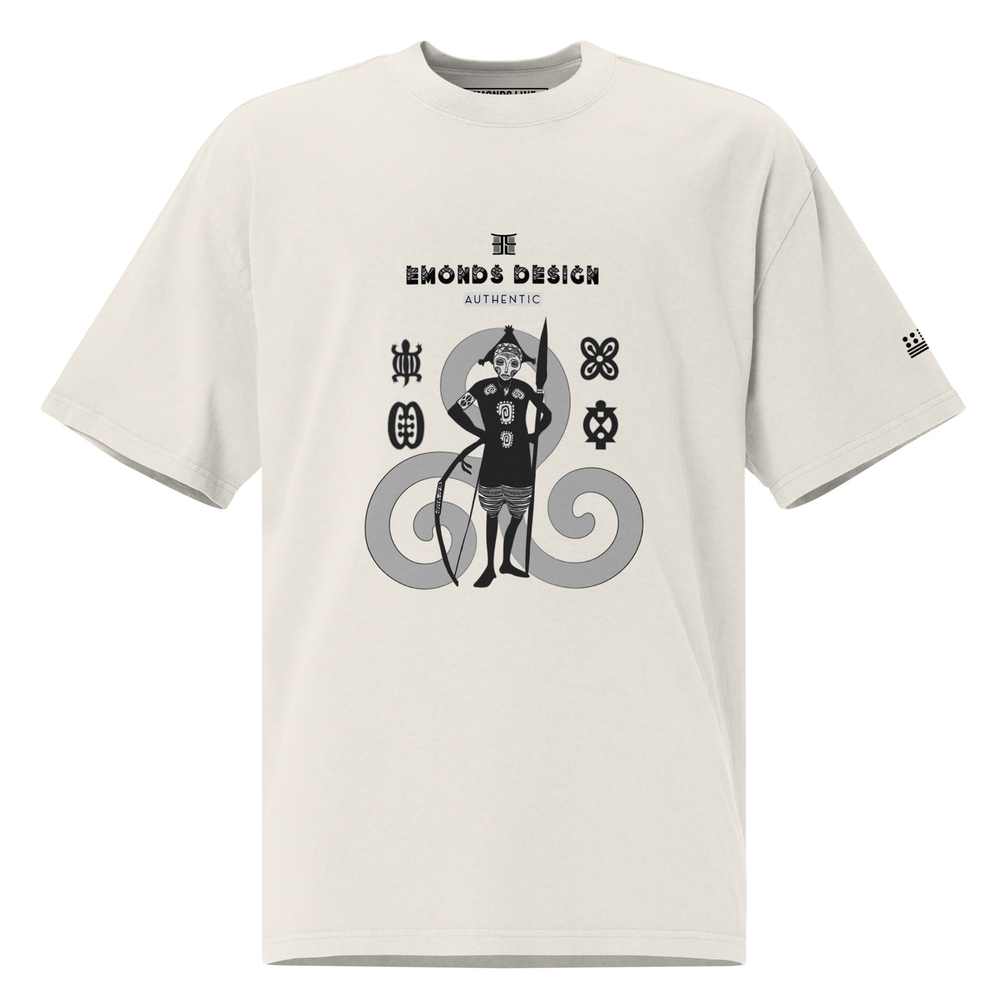 Emonds Line African Warrior Tee Unisex — front view oversized streetwear t-shirt