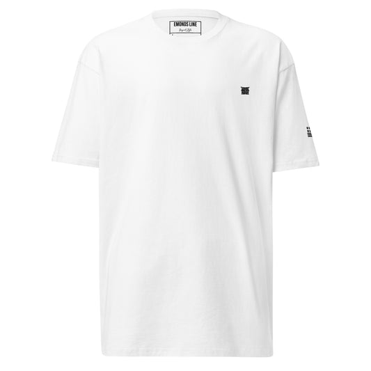 Emonds Line Premium Heavyweight Tee White — front view streetwear t-shirt