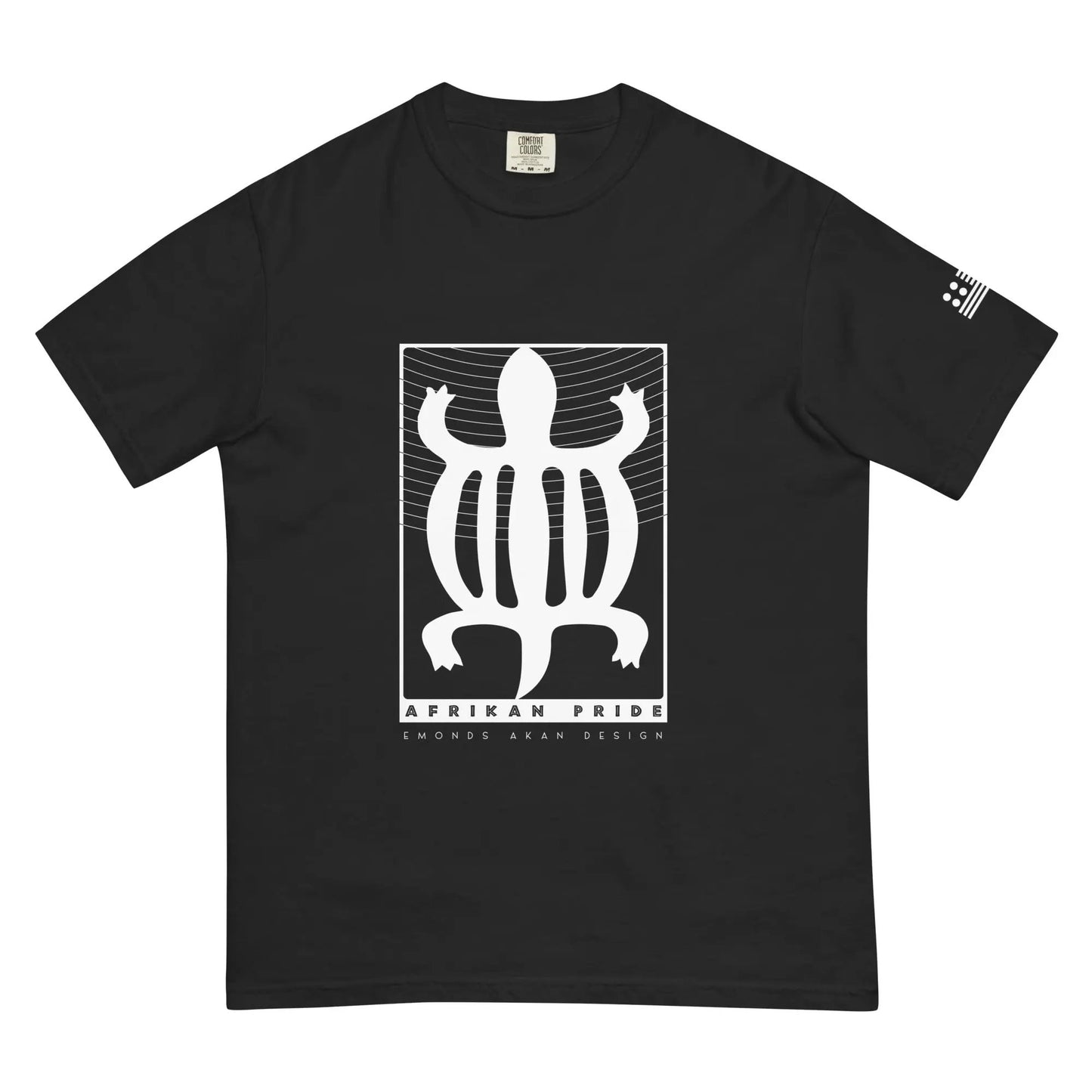 Emonds Line Tribal Classic Tee Black — front view unisex heavyweight streetwear tee