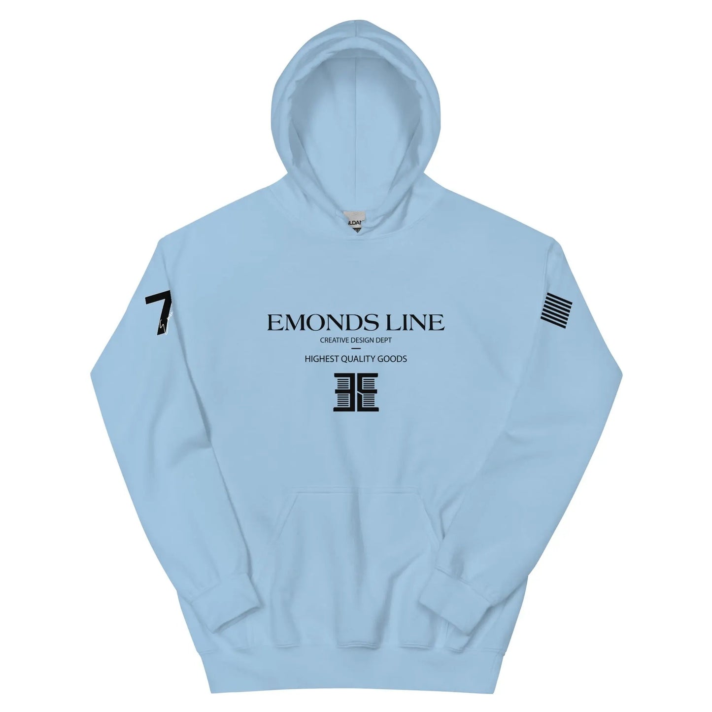 Emonds Line CozyBlend Hoodie Light Blue — front view