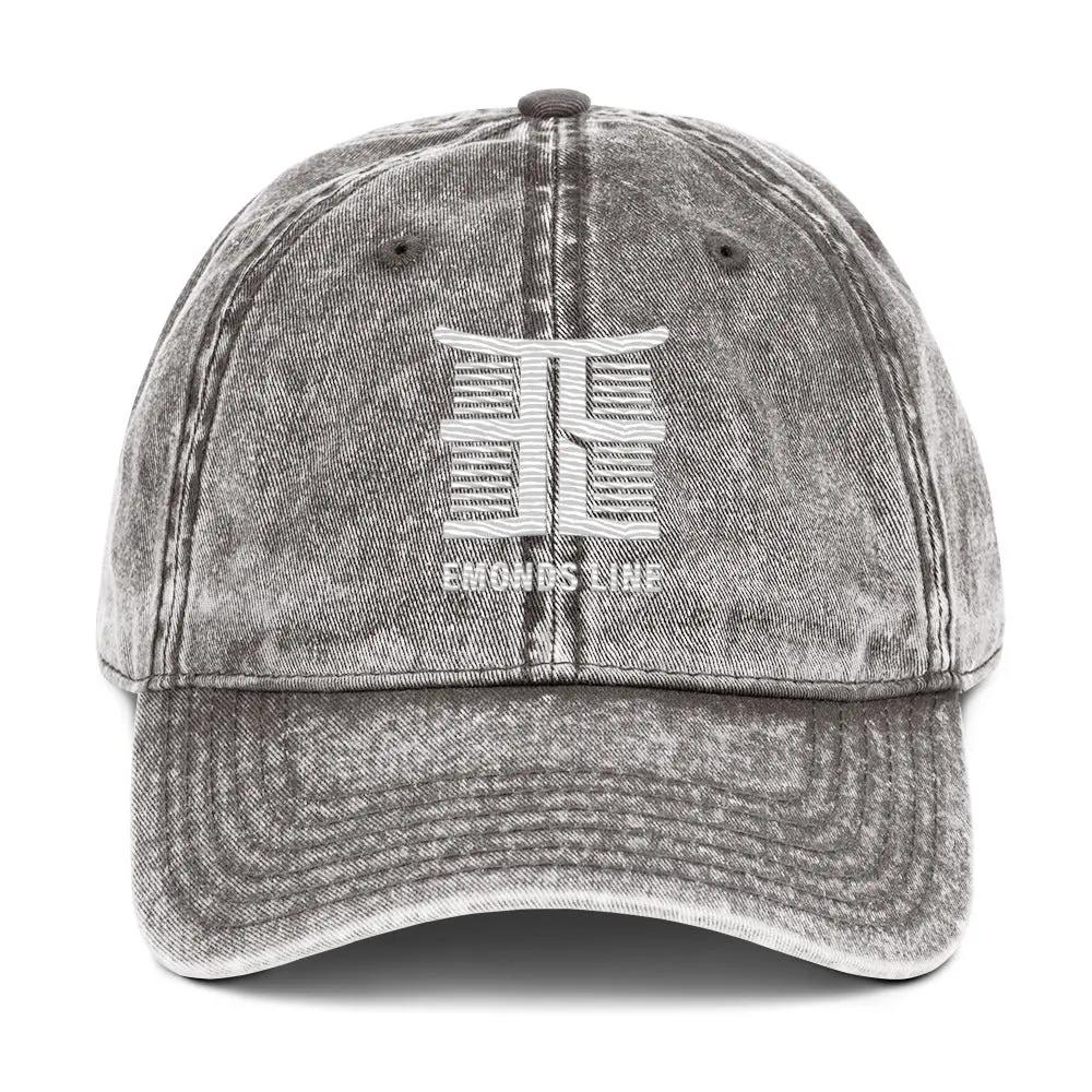 Emonds Line Vintage Cap Charcoal Grey — front view embroidered streetwear cap