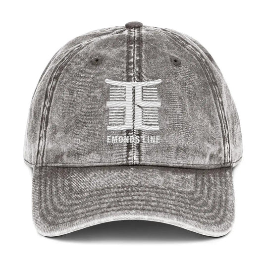Emonds Line Vintage Cap Charcoal Grey — front view embroidered streetwear cap