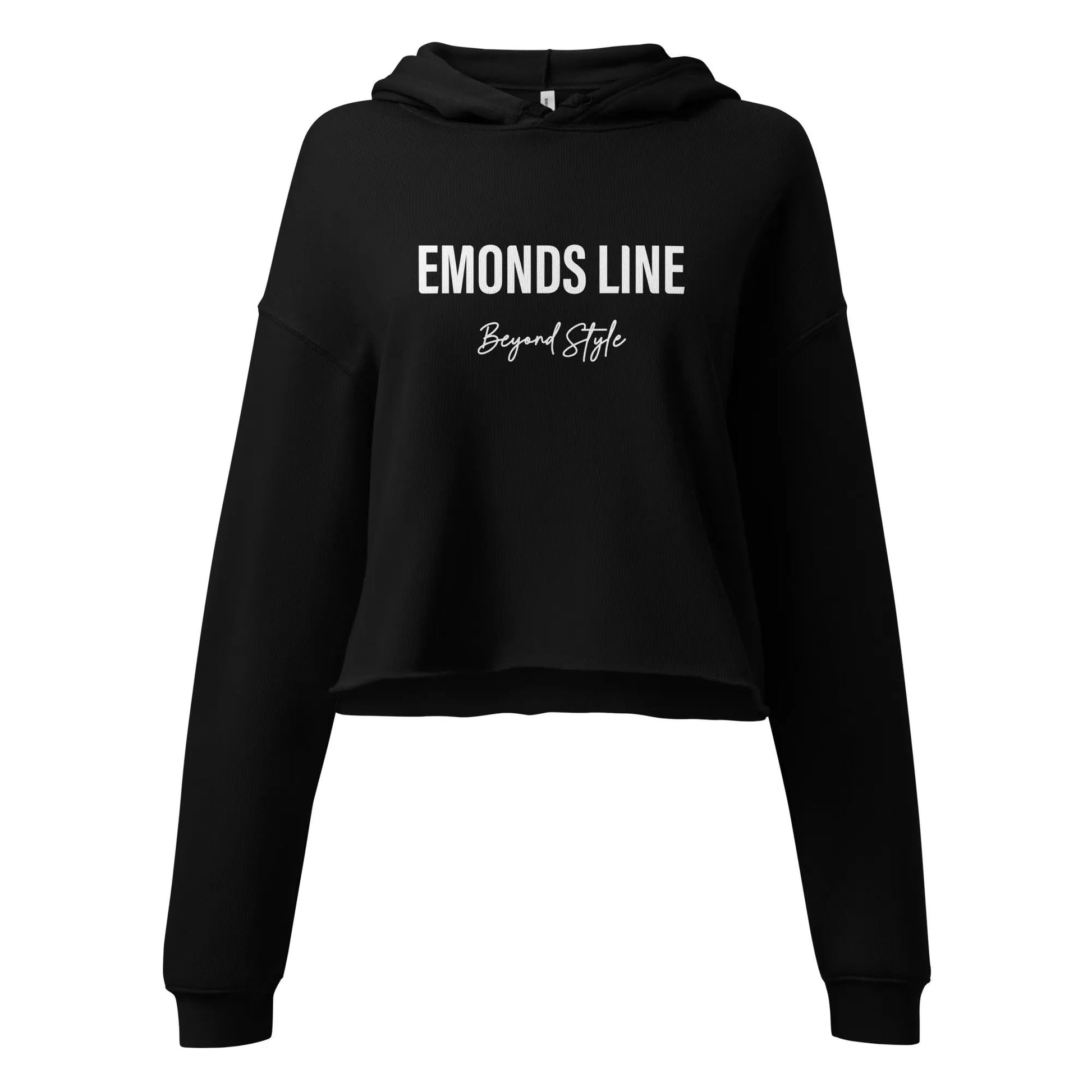 Emonds Line Crop Hoodie Women — front view cropped streetwear hoodie